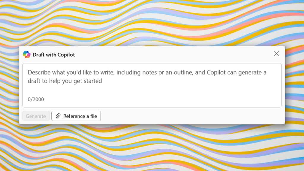 draft with copilot panel in microsoft word
